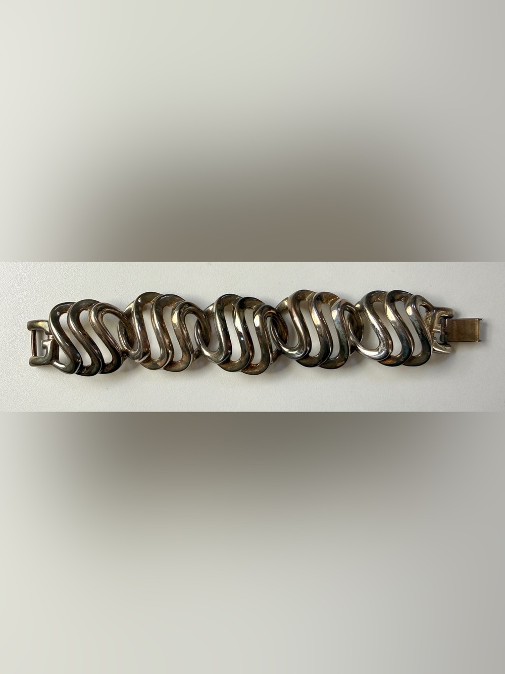 Vintage 1980s Givenchy Silver-Tone Swirl Link Bracelet